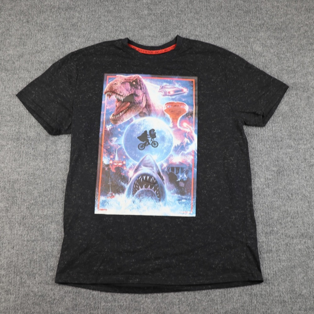 Universal Studios Jurassic Park Back to the Future ET Jaws Graphic Shirt Mens L